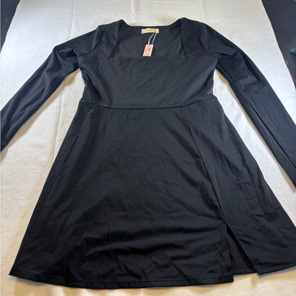 Elegant Black Long Sleeve Dress